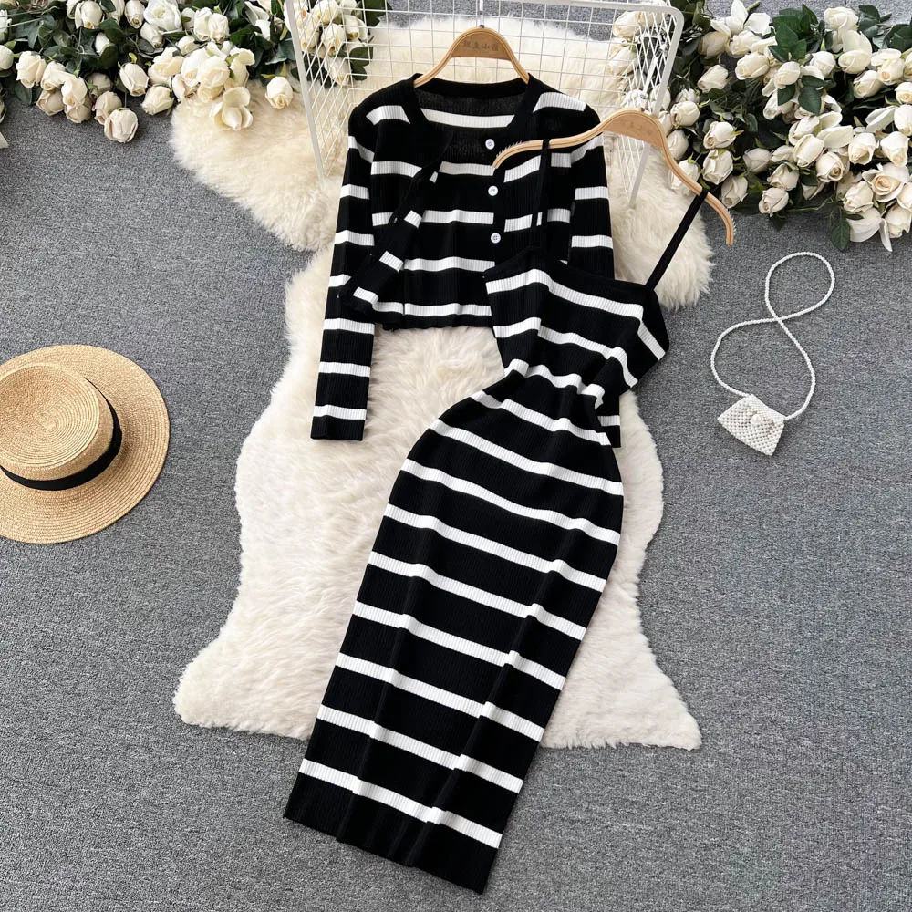 Longline Cardigan Knit - Koreaanse zoete hit kleur patchwork gestreepte