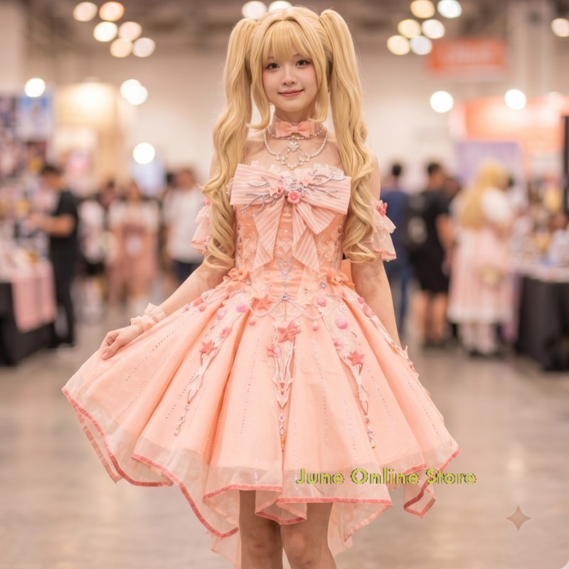 Sleeveless Jumpsuit - Anime Cosplay-kostuums Infinity Nikki Pink Ribbon