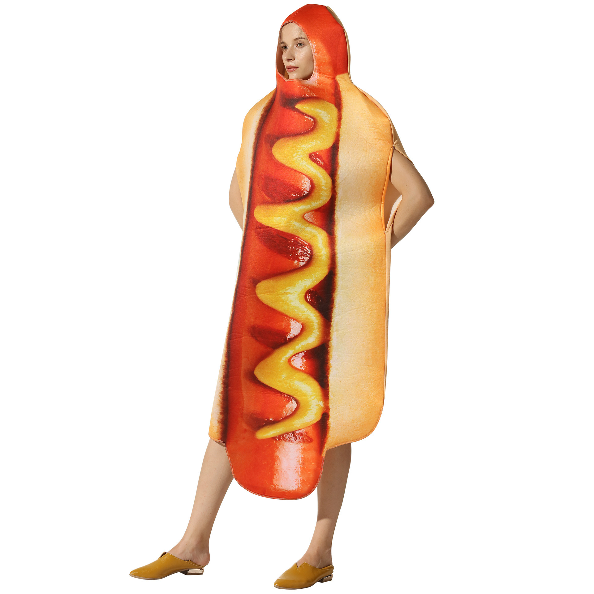 Sleeveless Jumpsuit - Grappig 3D Print Hot Dog-kostuum met
