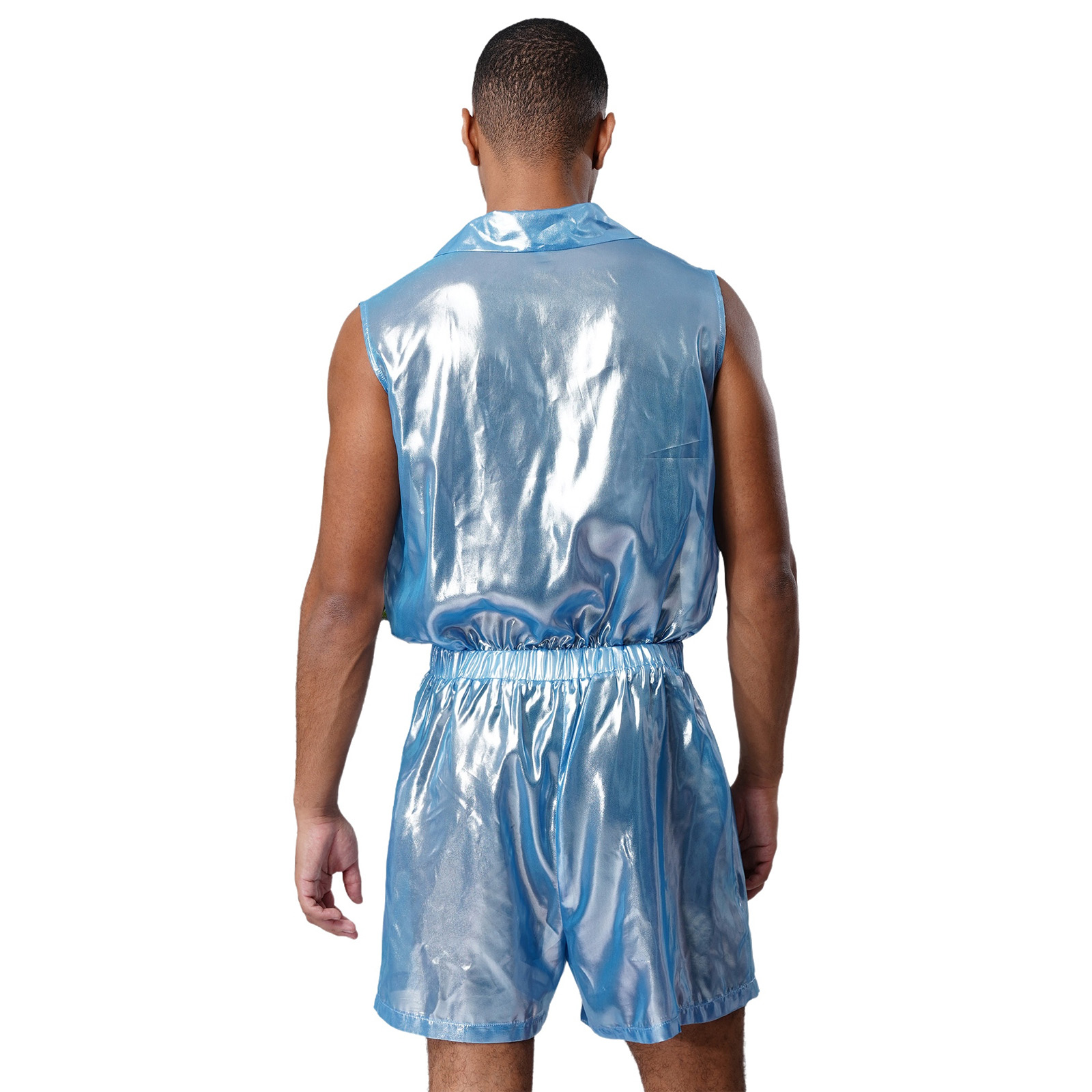 Heren pure glanzende metallic  - Sleeveless Jumpsuit recensie en prijs