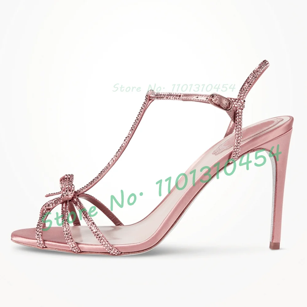 Crystal Bow T-Bar Satijn Sanda - Women'S Fashion Trends recensie en prijs